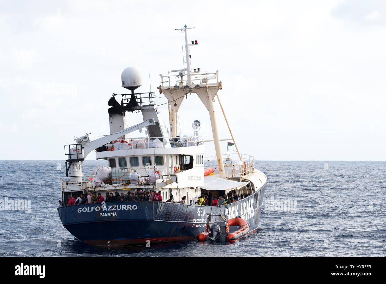 Embarcation pneumatique à coque rigide du 'Golfo Azzurro' Banque D'Images