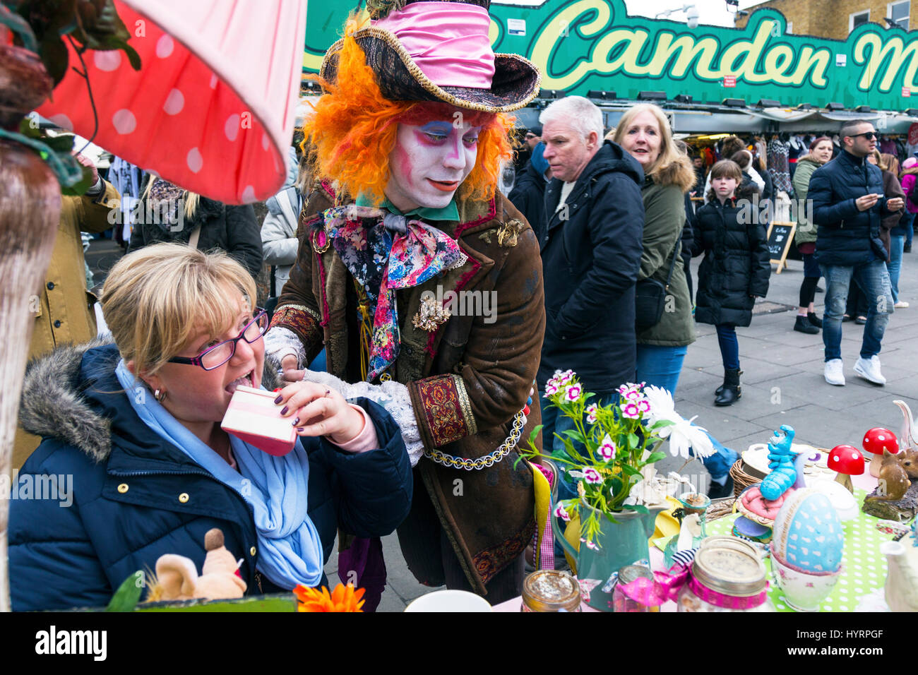 Mad Hatters Tea Party, Camden Lock, London, England, UK Banque D'Images
