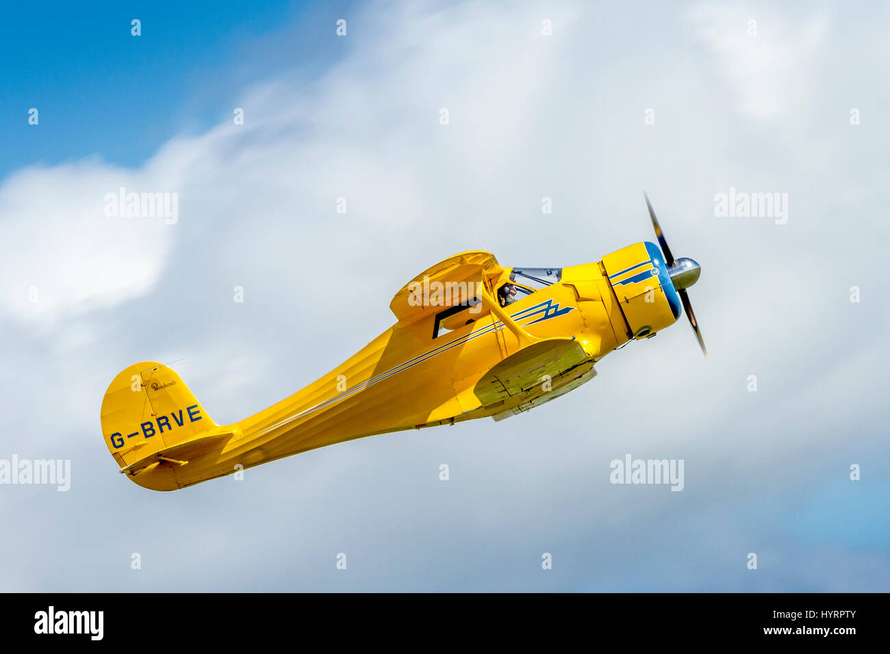 Beech D-17S Staggerwing battant le 1er juillet 2012 à Duxford, España Banque D'Images