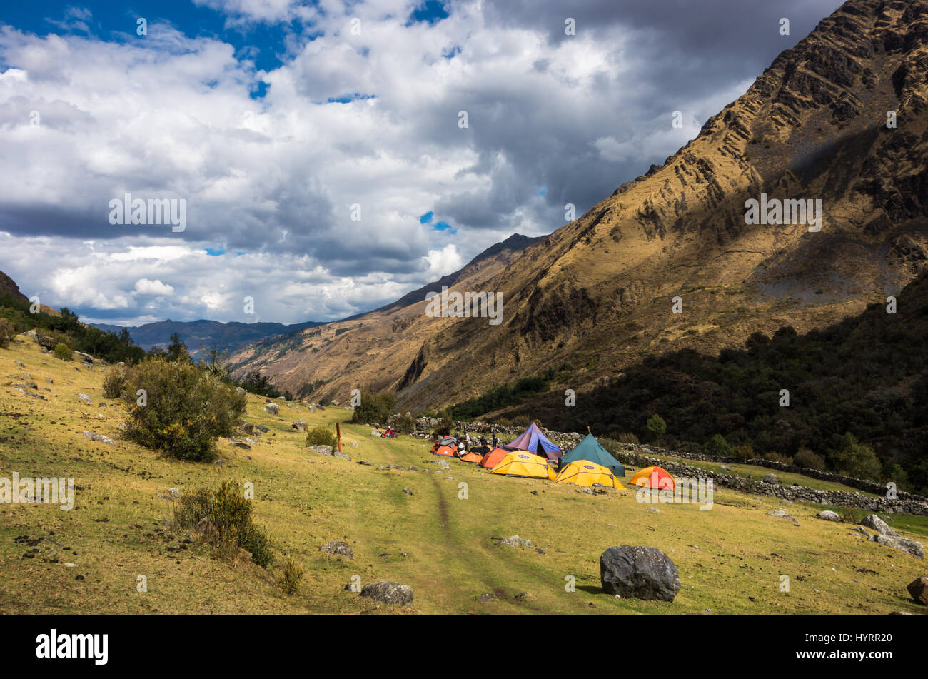 Une pente camping Banque D'Images