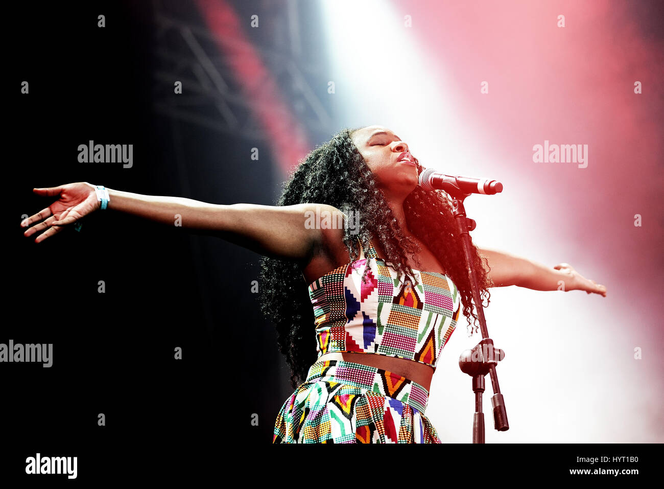 Barcelone - juin 3 : Nao ( soul, funk et R&B) Effectuer en concert au Primavera Sound Festival 2016 le 3 juin 2016 à Barcelone, Espagne. Banque D'Images