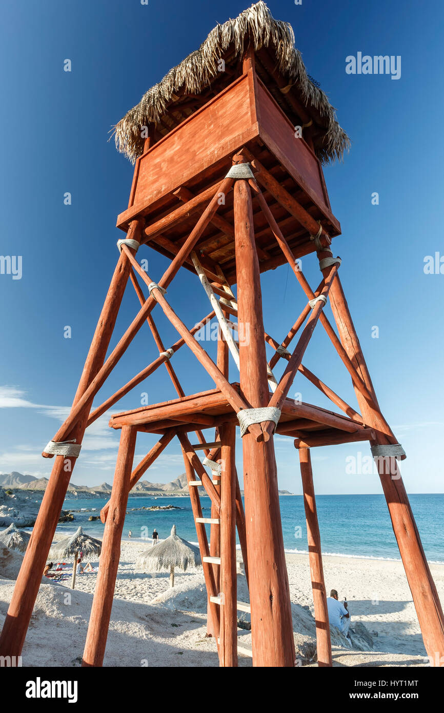 Lookout Tower, El Arbolito plage de Cabo Pulmo (sur la mer de Cortez), Baja California Sur, Mexique Banque D'Images