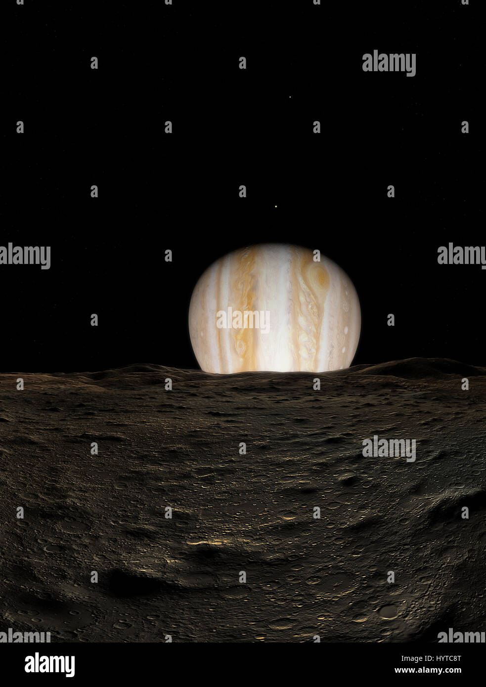 Inferi est une lune de Jupiter, la troisième la plus proche de la planète à 181 365 km (environ 2,6 rayons de Jupiter à partir du centre de la planète). À seulement 250 Banque D'Images