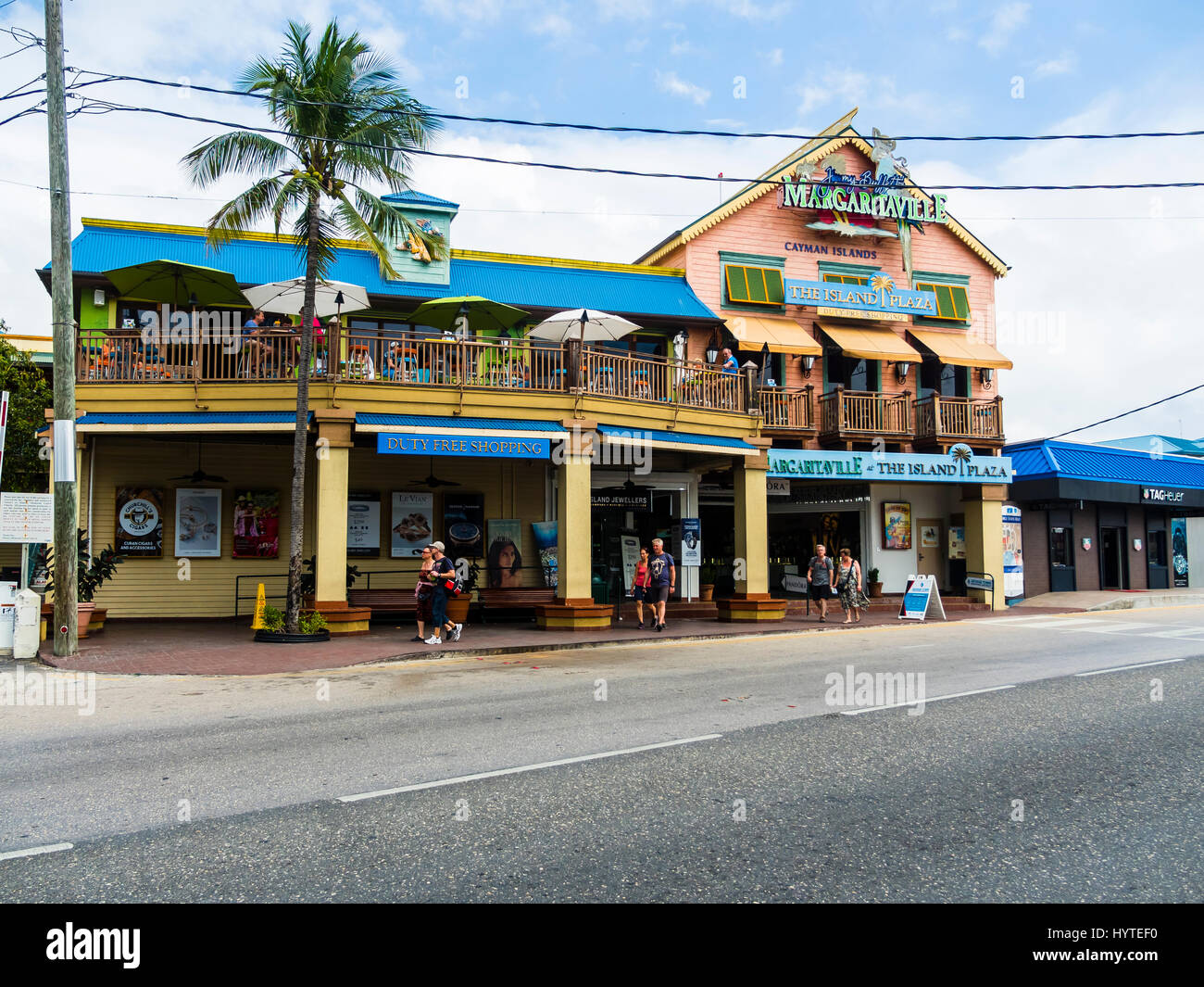 Boutiques de luxe et de gastronomie, George Town, Grand Cayman, Cayman, les îles des Caraïbes Banque D'Images