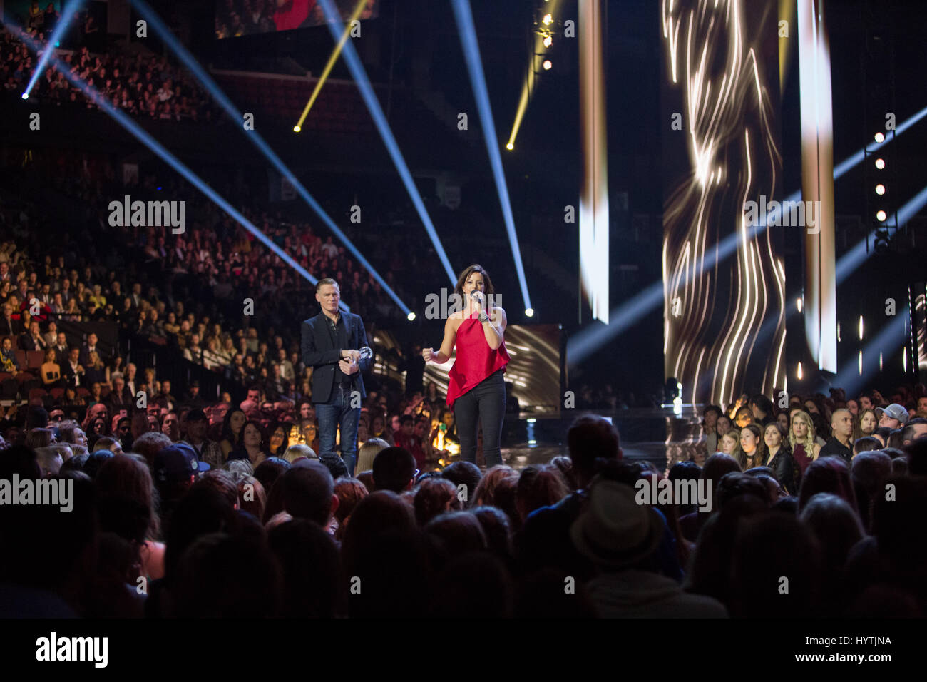 Sarah McLachlan, gagnant d'Adult Contemporary Album de l'année, est intronisé au Temple de la renommée de la musique à la remise des Prix Juno 2017. Banque D'Images