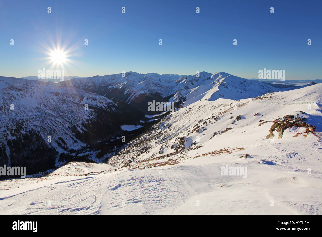 L'hiver en Pologne Tatras - dolina Gąsienicowa Banque D'Images