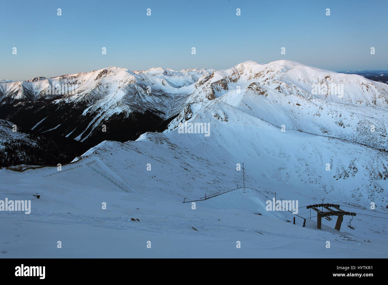 Nuit d'hiver à la montagne Tatras - Banque D'Images