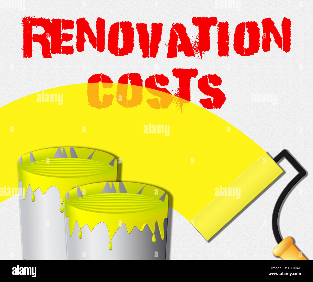 Les coûts de rénovation Peinture Affiche le maison 3d illustration Banque D'Images