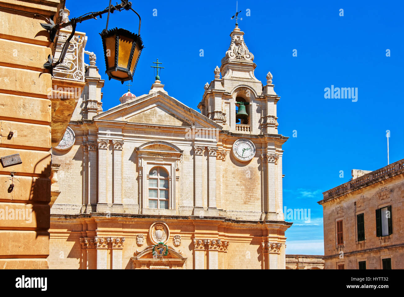 Cathédrale St Paul dans l'île de Malte, Mdina Banque D'Images