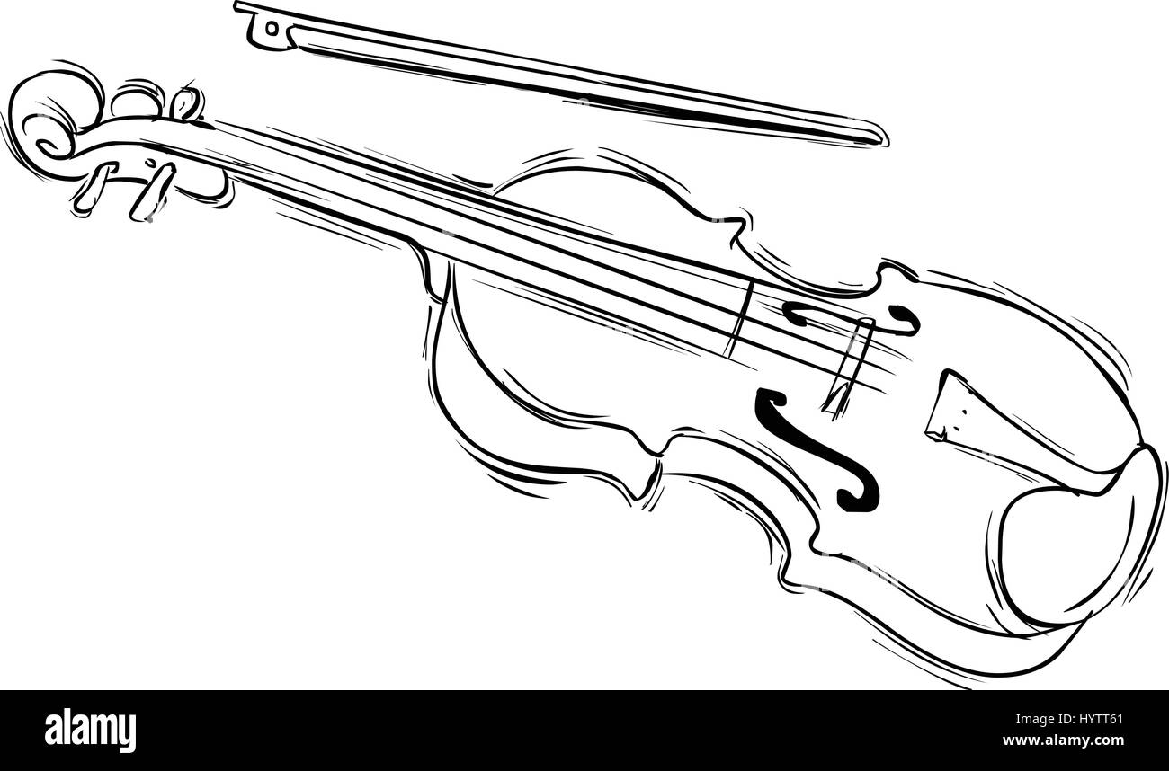 Vector illustration d'un instrument de musique le violon Illustration de Vecteur