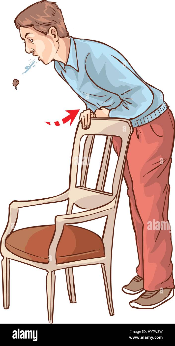 Vector illustration d'une manœuvre de Heimlich sur soi Illustration de Vecteur