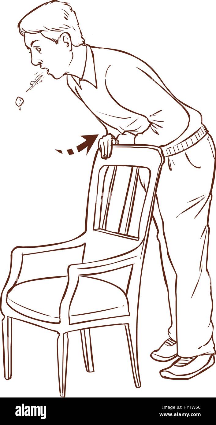 Vector illustration d'une manœuvre de heimlich sur soi Illustration de Vecteur