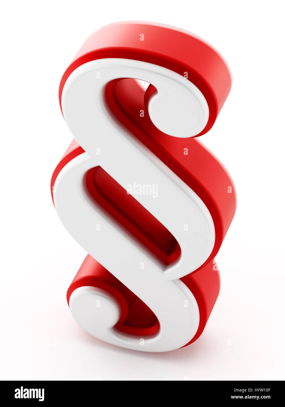 Signer la section rouge et blanc isolé sur fond blanc. 3D illustration. Banque D'Images