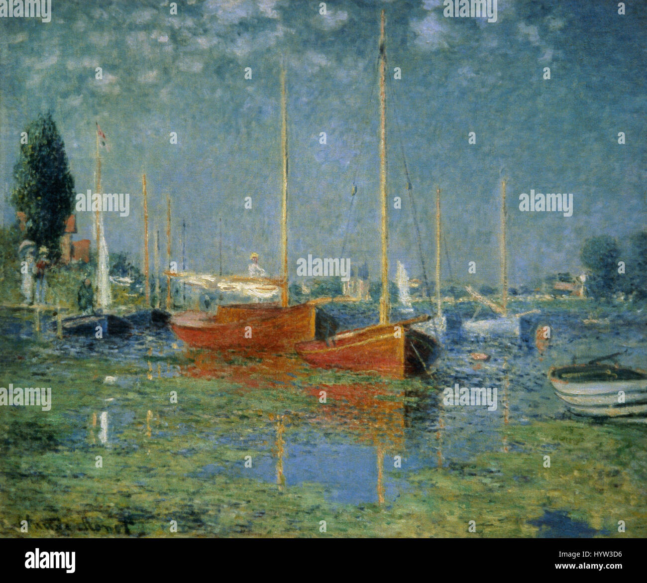 Claude Monet (1906-1957). Le peintre français. L'impressionnisme. Les bateaux rouges, Argenteuil. 1875. Musée d'Orsay. Paris. La France. Banque D'Images