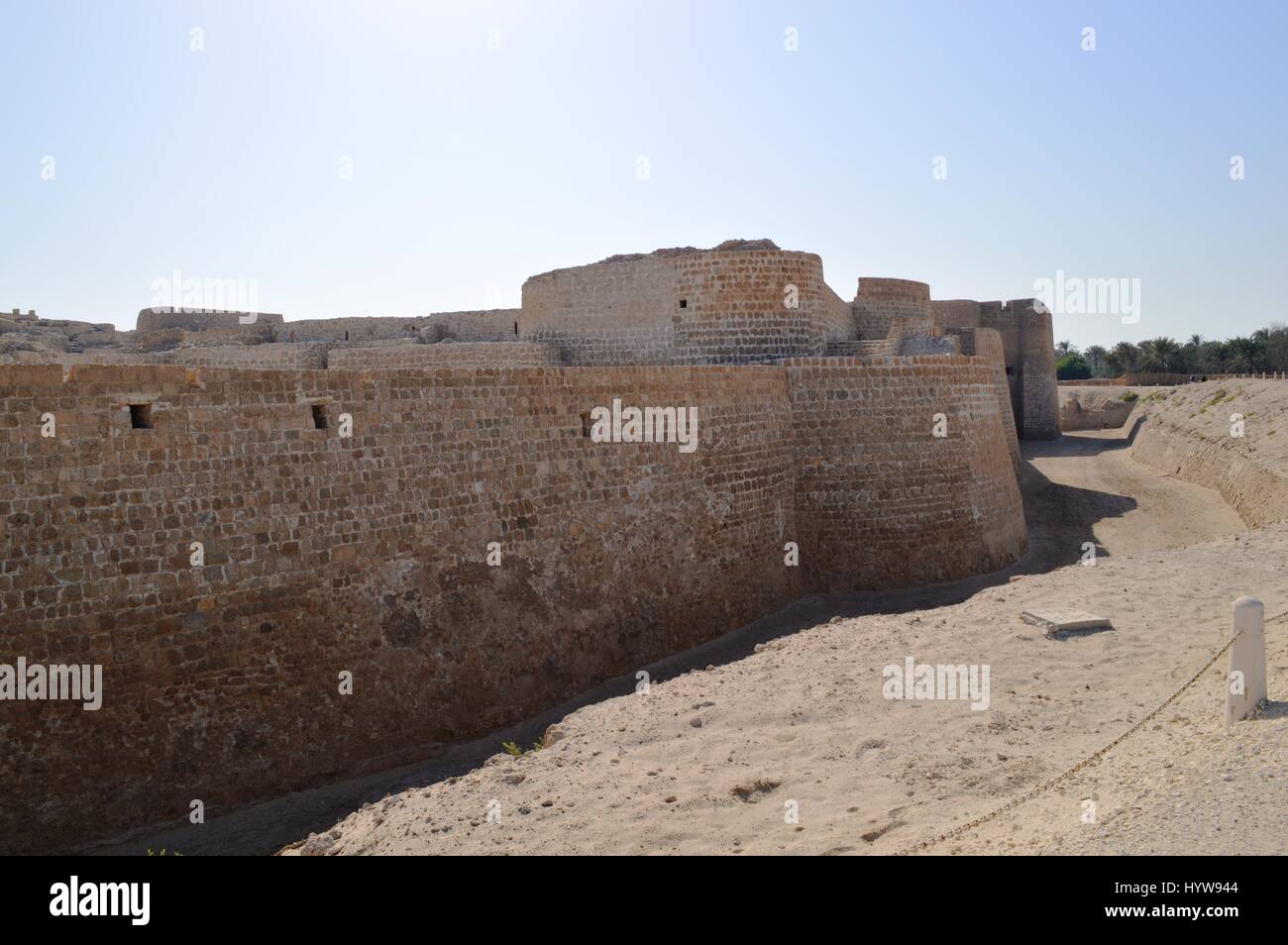 Structure extérieure photos de la Fort de Bahreïn (Qalat al-Bahreïn) à Al Qalah, de Bahreïn, au Moyen-Orient. Banque D'Images
