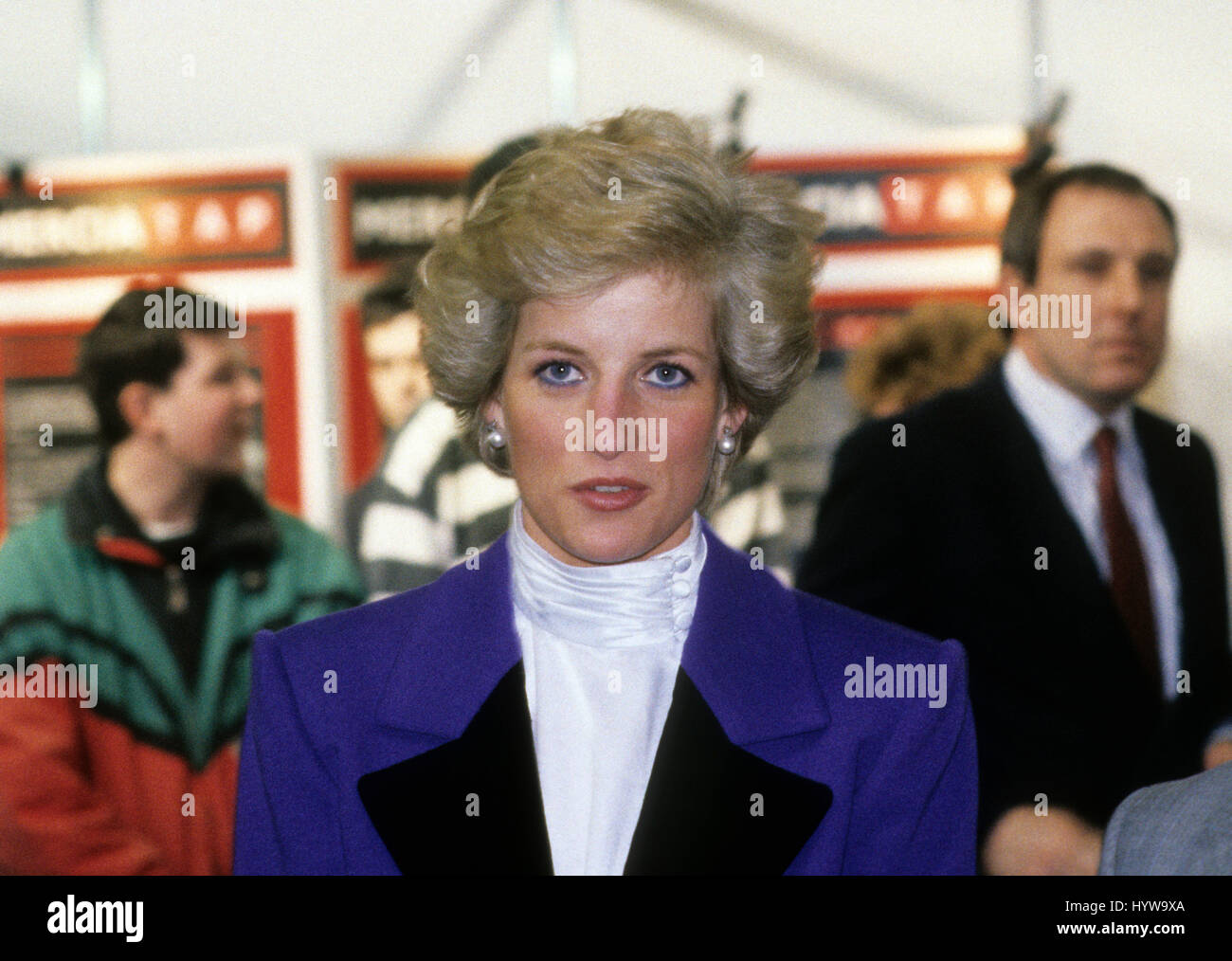 La princesse Diana 7 mars 1990 visites Birmingham Banque D'Images