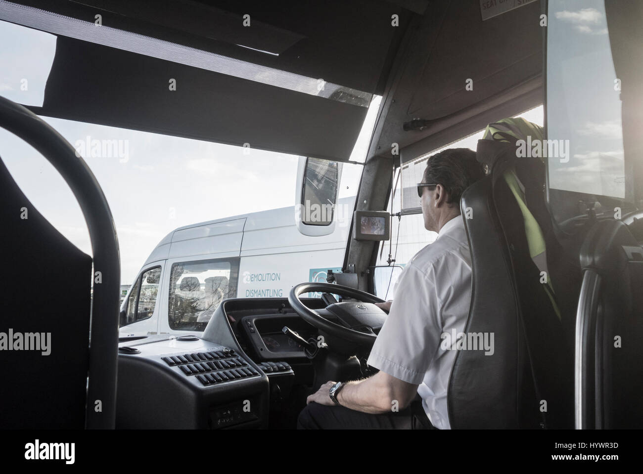 National Express Coach pilote. UK Banque D'Images
