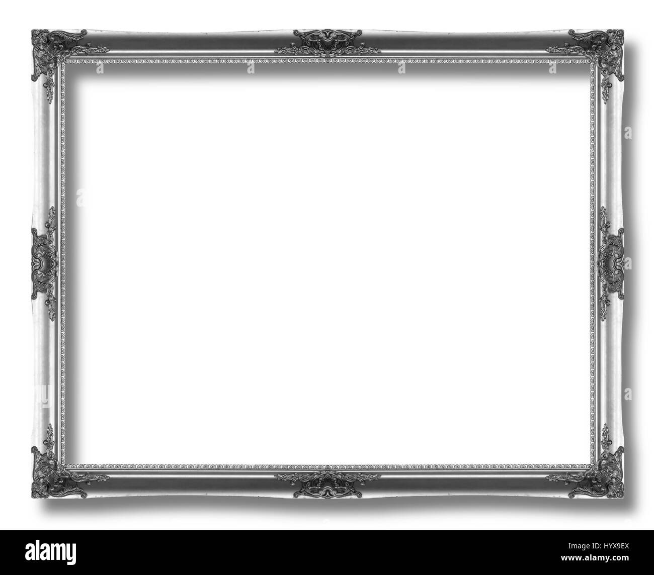 Cadre noir isolé sur fond blanc. Cadre en bois rectangulaire Photo Stock -  Alamy