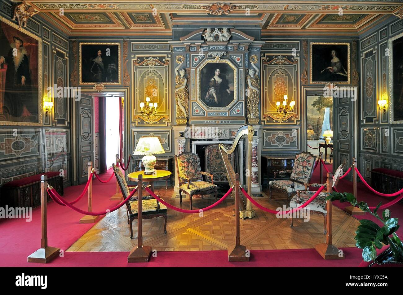 Intérieur du Château de Cheverny. Vallée de la Loire France. Banque D'Images