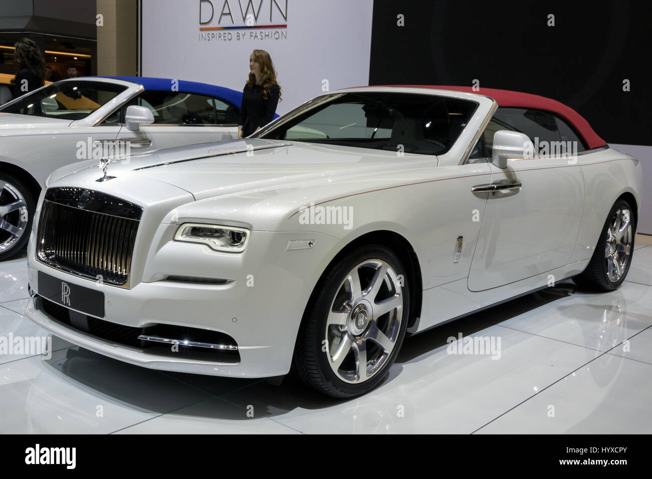 Genève, SUISSE - Le 7 mars 2017 : Rolls-Royce Ghost Elegance voiture présenté à la 87e Salon International de l'Automobile de Genève. Banque D'Images
