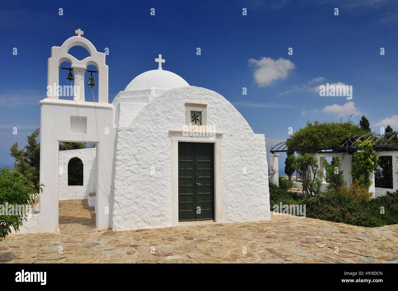 Petite chapelle à Fira Santorini Grèce Europe Banque D'Images