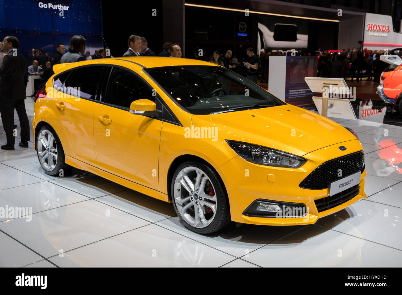 Genève, Suisse - mars 7, 2017 : Ford Focus ST location illustré à la 87e Salon International de l'Automobile de Genève. Banque D'Images
