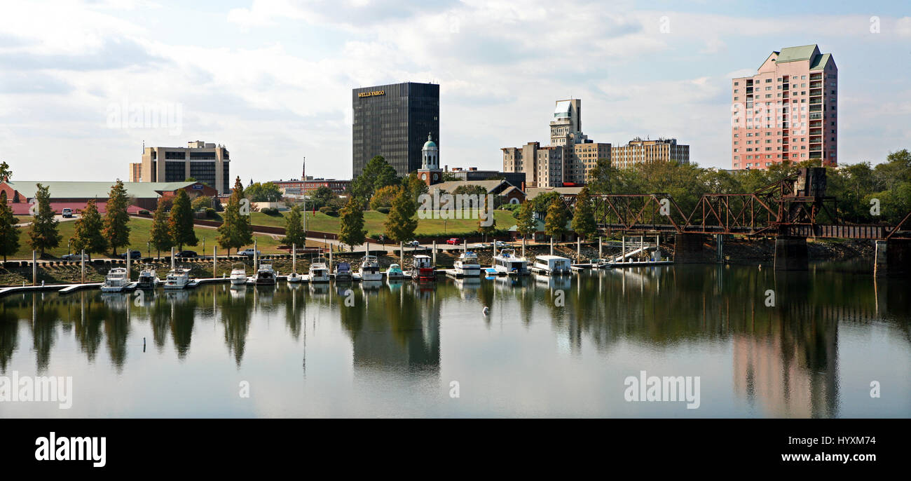Augusta, Géorgie skyline face à l'ouest Banque D'Images