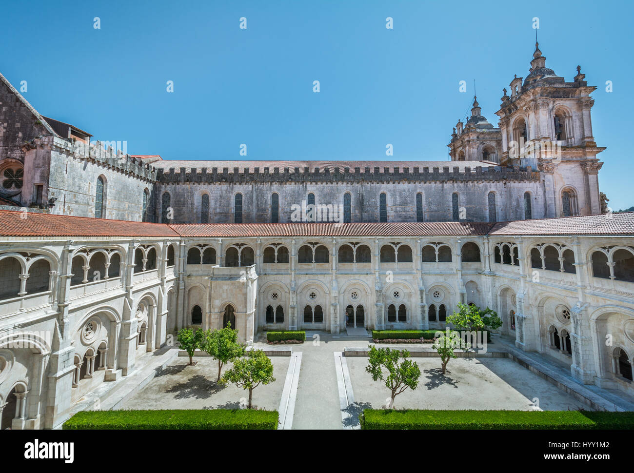 Silence Cloître, Monastère de Alcobaça, Portugal, 03 juillet 2016 Banque D'Images