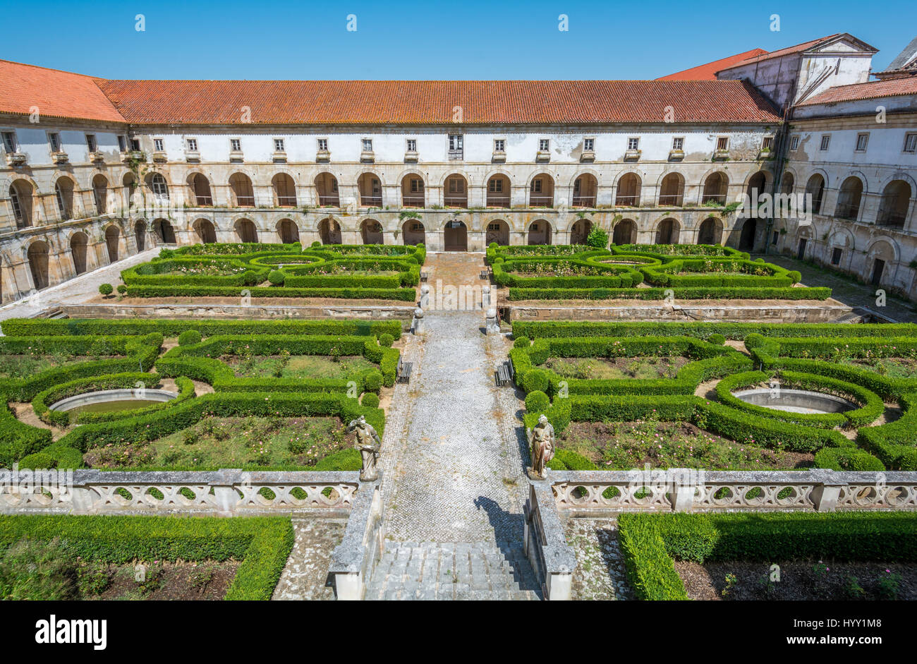 Cloître de la bibliothèque du monastère, Alcobaça, Portugal, 03 juillet 2016 Banque D'Images