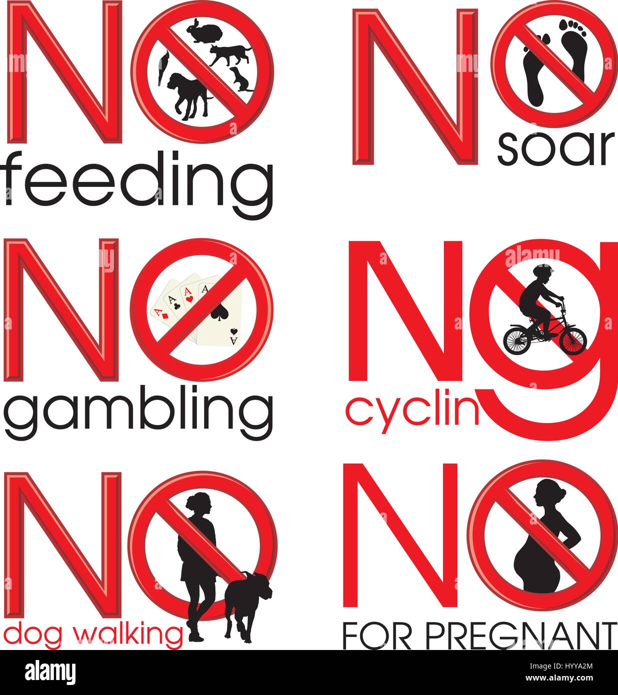 L'interdiction de symboles Illustration de Vecteur