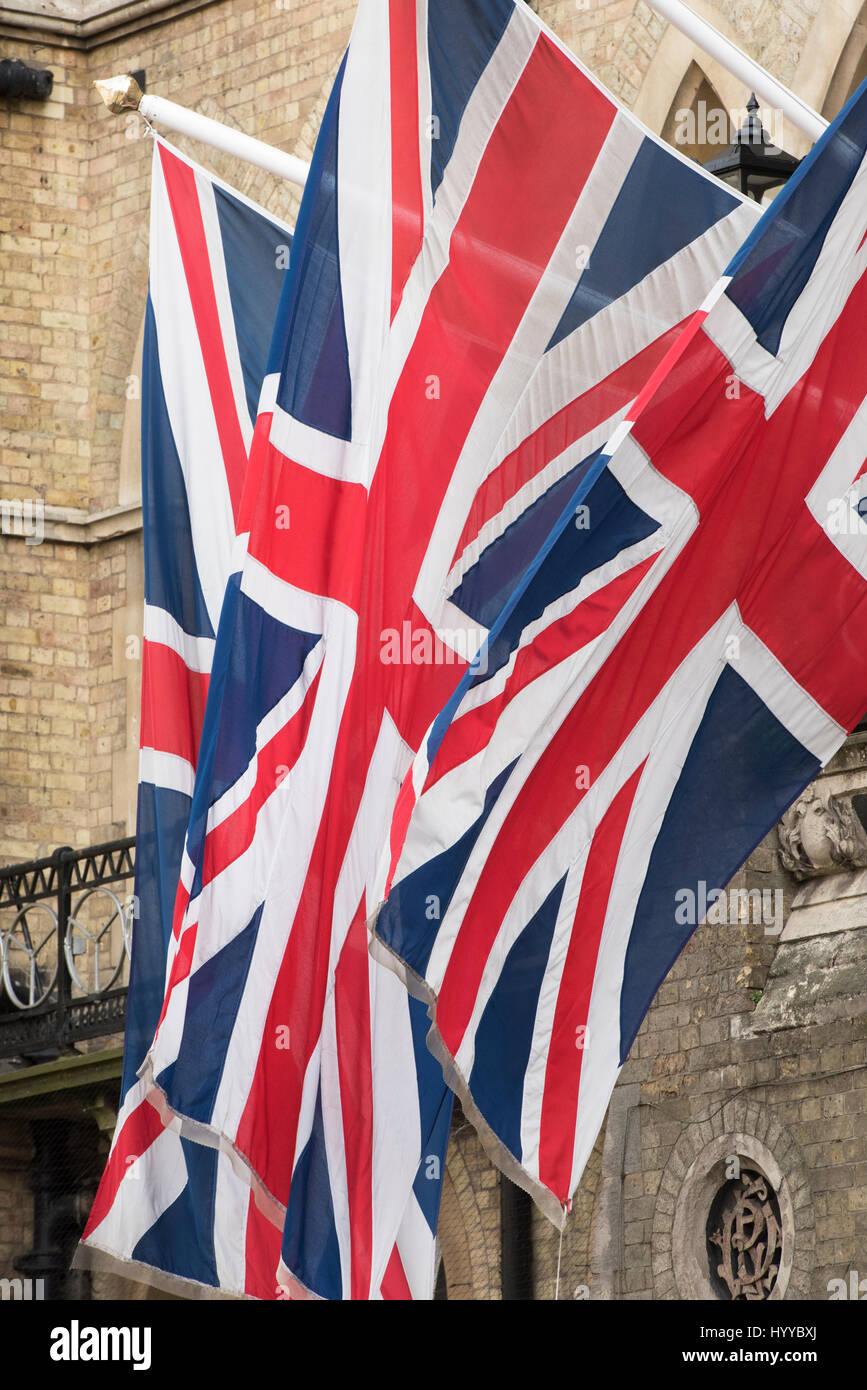 Drapeaux Union Jack. Oxford. UK Banque D'Images