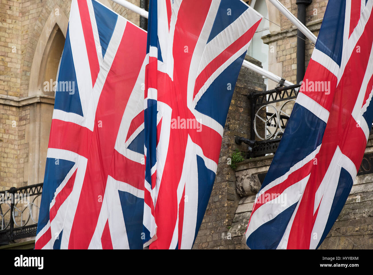 Drapeaux Union Jack. Oxford. UK Banque D'Images
