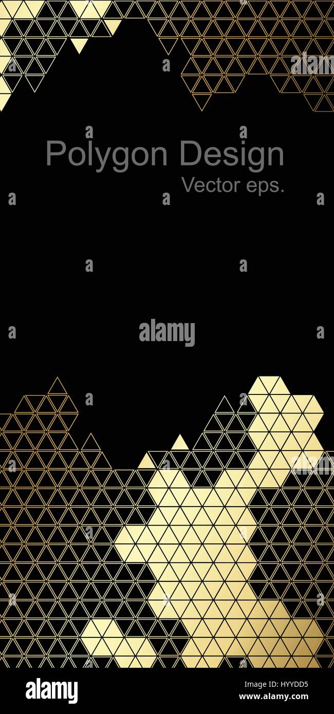 Hexagone et design Triangle or et noir la couleur arrière-plan vertical. Design de bannières Web, la technologie, la science, l'élément de conception. Illustration de Vecteur