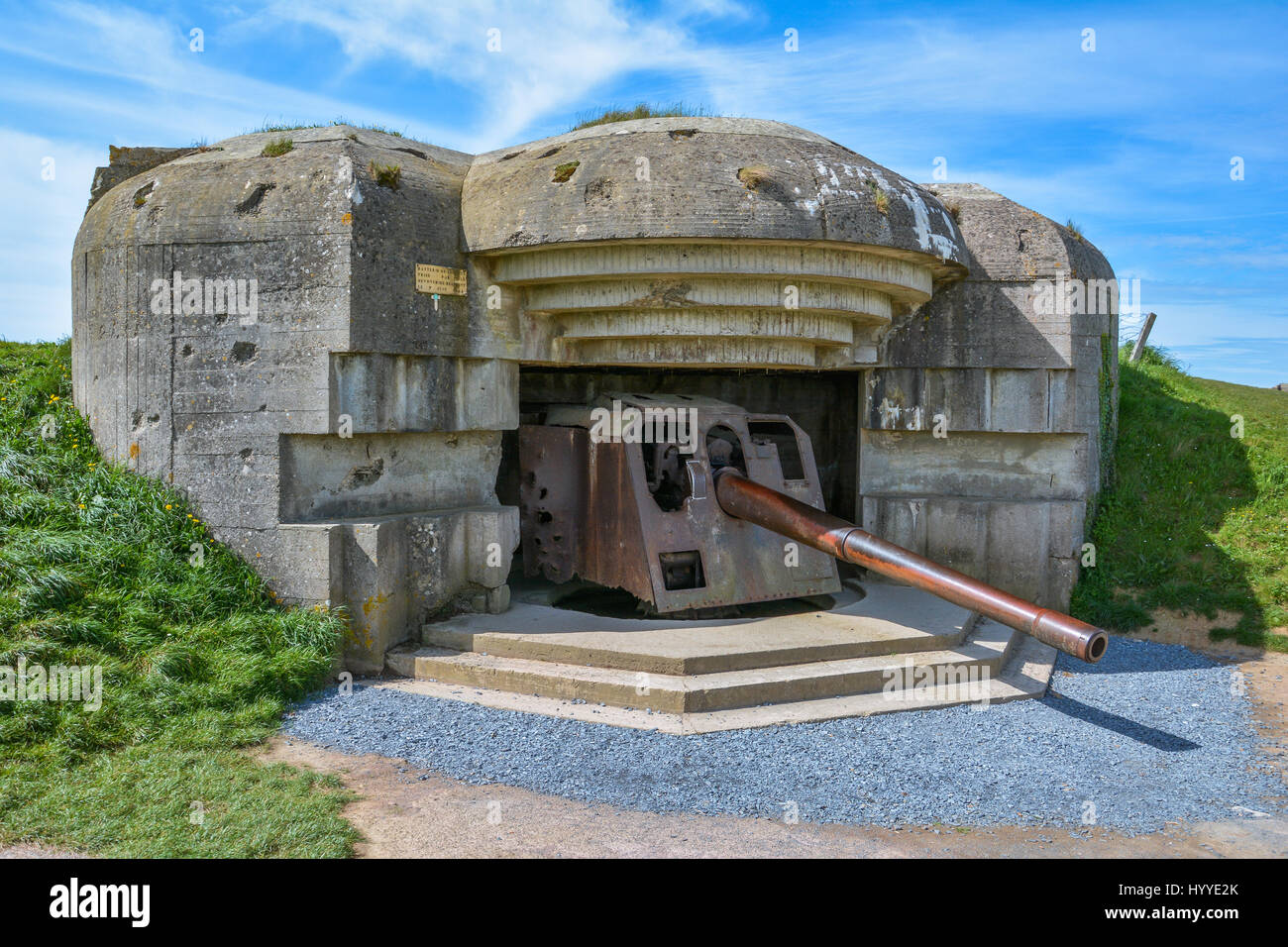 Batterie de Longues sur mer, Normandie, France, mai-08-2016 Banque D'Images