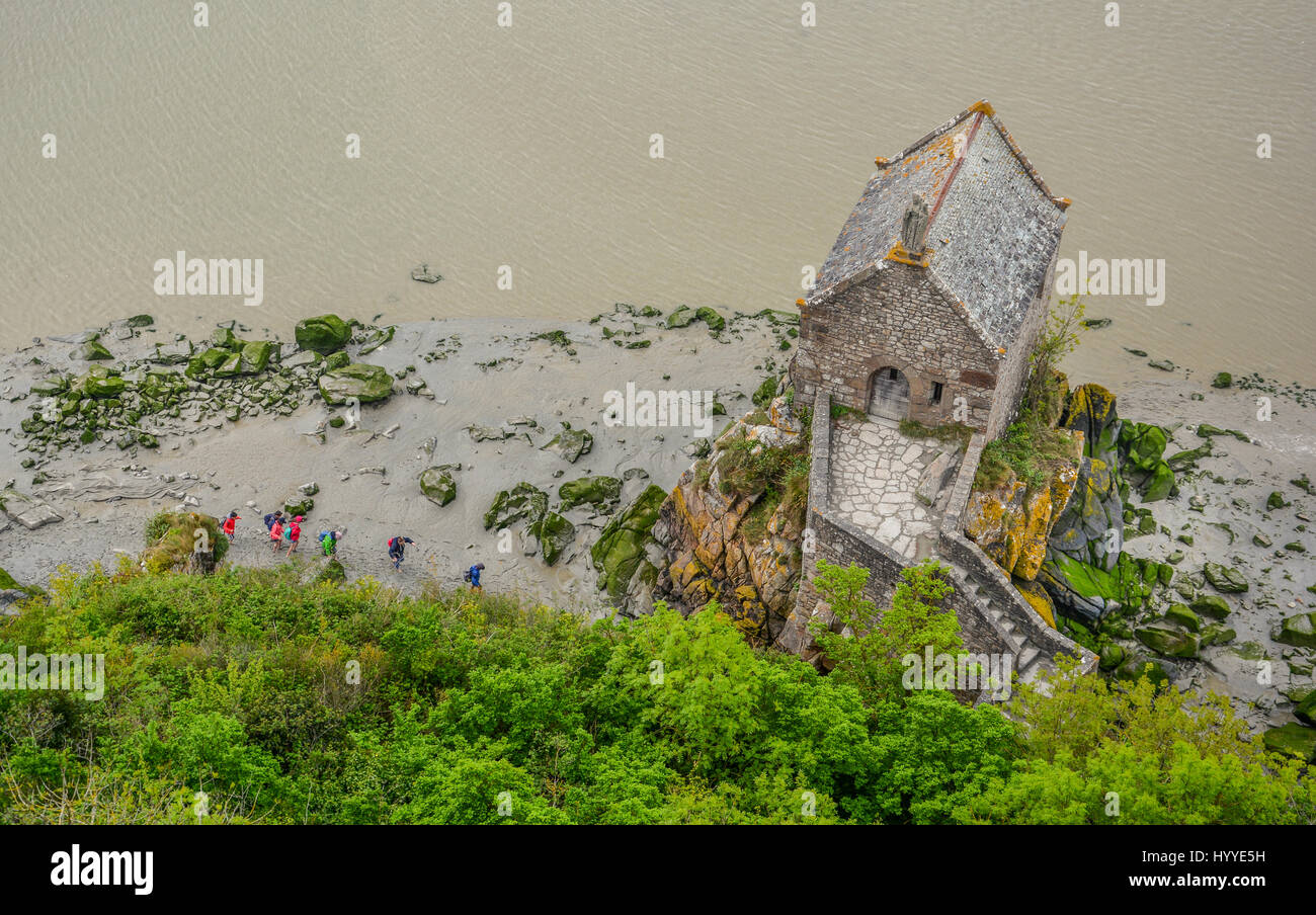 Vue panoramique dans le Mois Saint Michel, Normandie, France, mai-04-2016 Banque D'Images