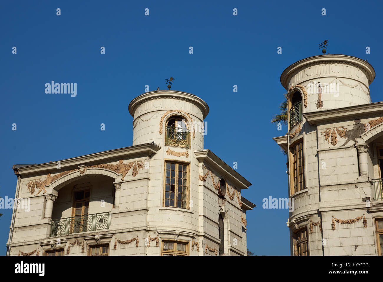 Bâtiments historiques de la zone normale de quinta Santiago, capitale du Chili Banque D'Images