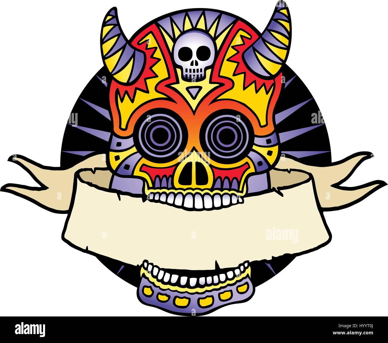 Crâne mexicain. Vector Illustration. Illustration de Vecteur