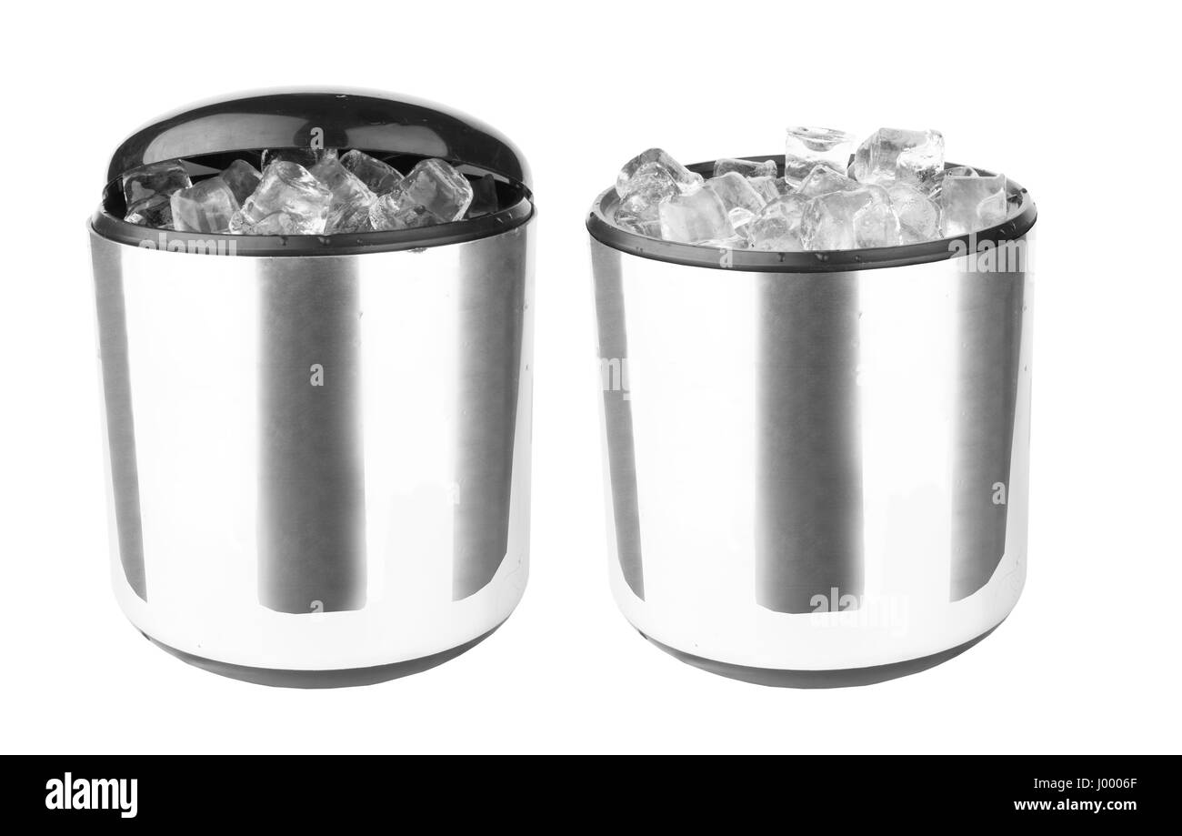 Réfrigérateur de poche de glace isolé sur fond blanc Banque D'Images