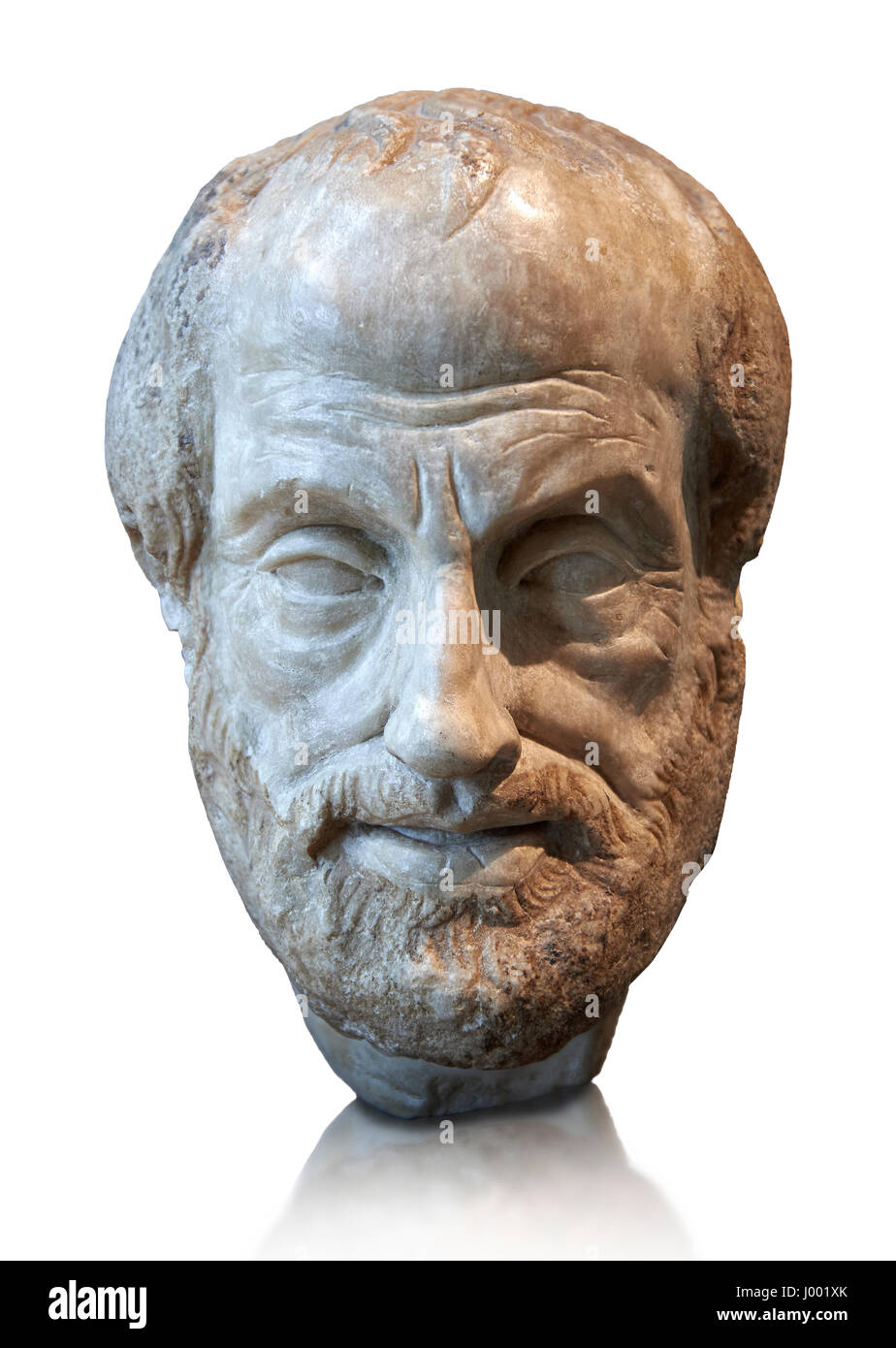 Copie romaine d'un buste en bronze de philosophe grec. Aristolte En Pentilic d'Athènes en Grèce. Inv Ma 80 , musée du Louvre, Paris. Banque D'Images