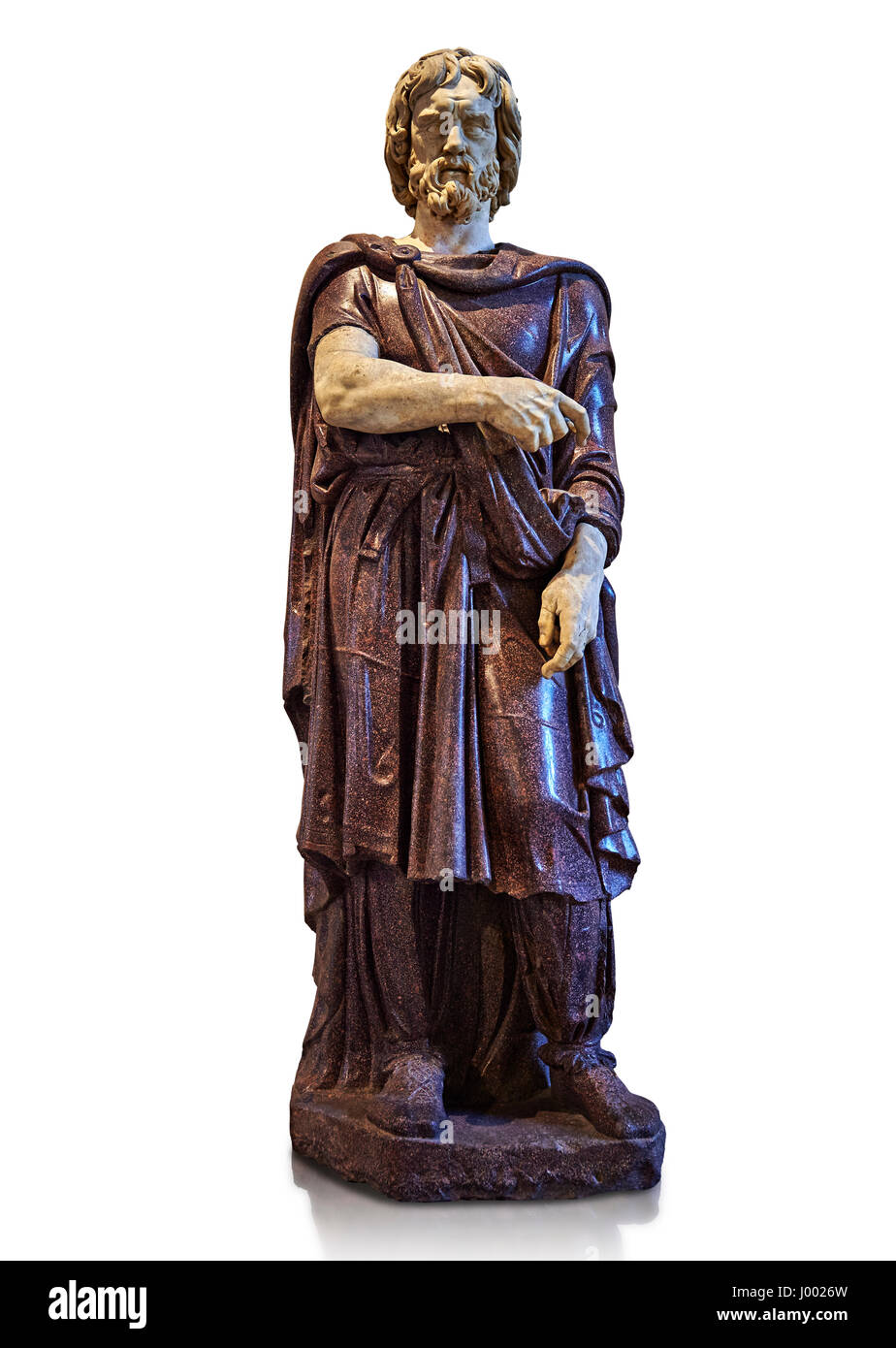 Statue d'un barbare captif - 2ème ANNONCE de siècle Roman sculpture en porphyre dans. Inv n° 331 ou 1385 M. Ma, le Musée du Louvre, Paris. Banque D'Images