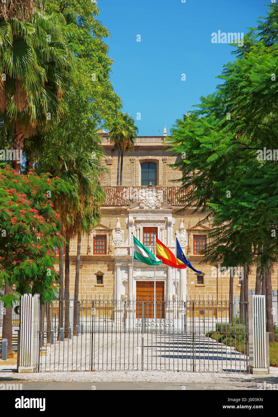 Le parlement de l'andalousie building à Séville, Espagne. Banque D'Images