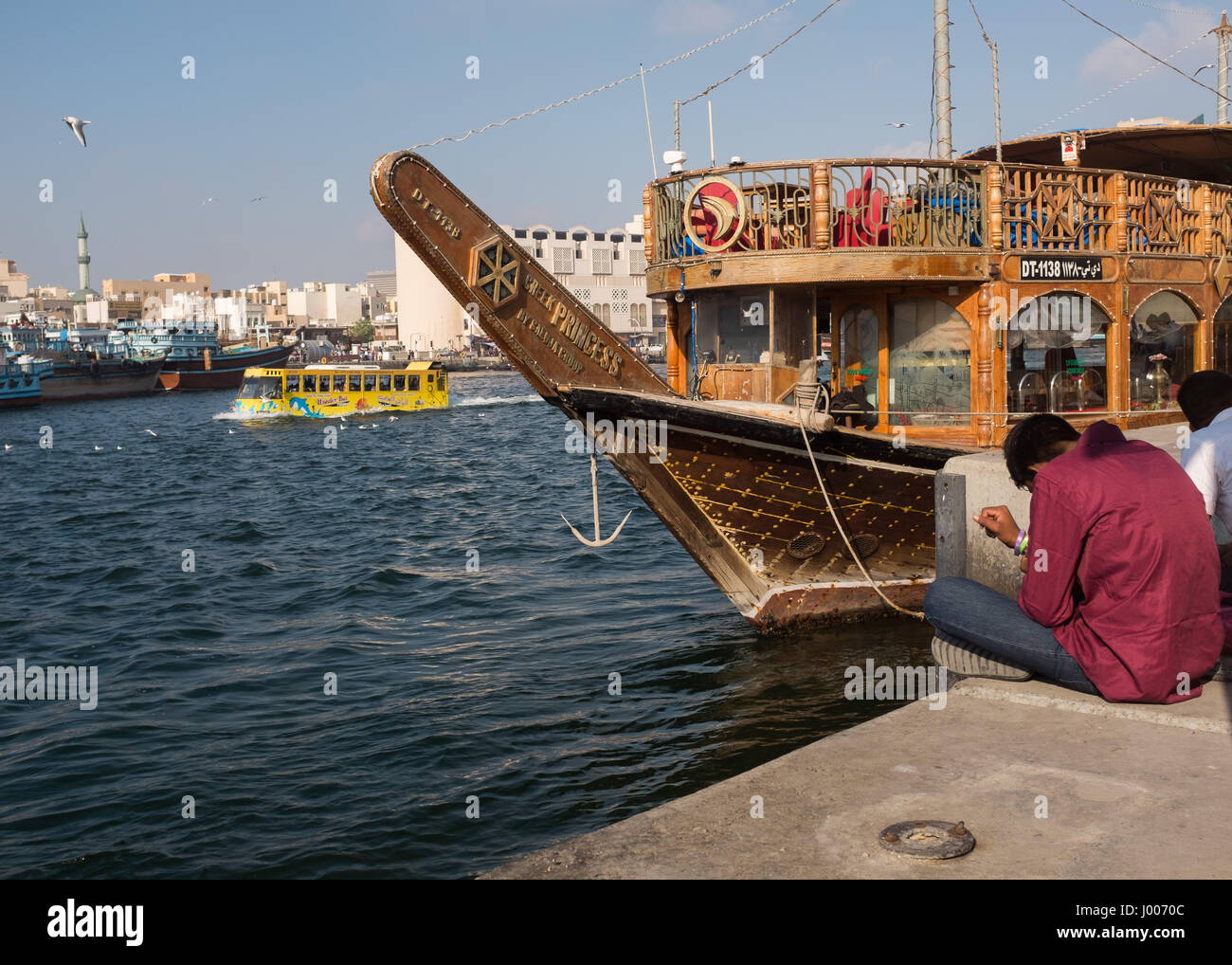 Bateau amarré sur la Crique de Dubaï Banque D'Images