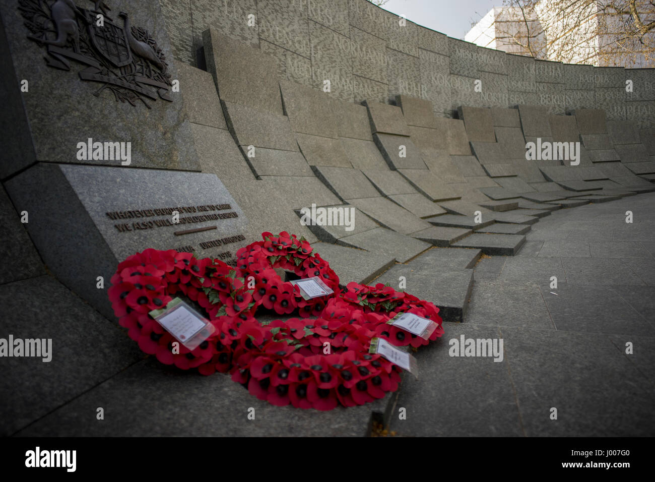 L'Australie War Memorial à soldats tués dans la première et la DEUXIÈME GUERRE MONDIALE à Hyde Park Corner à Londres, Angleterre Banque D'Images