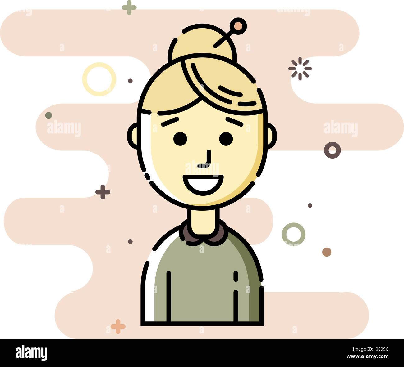 Smiling girl, personnage de dessin animé, style minimaliste télévision art vectoriel illustration. Illustration de Vecteur