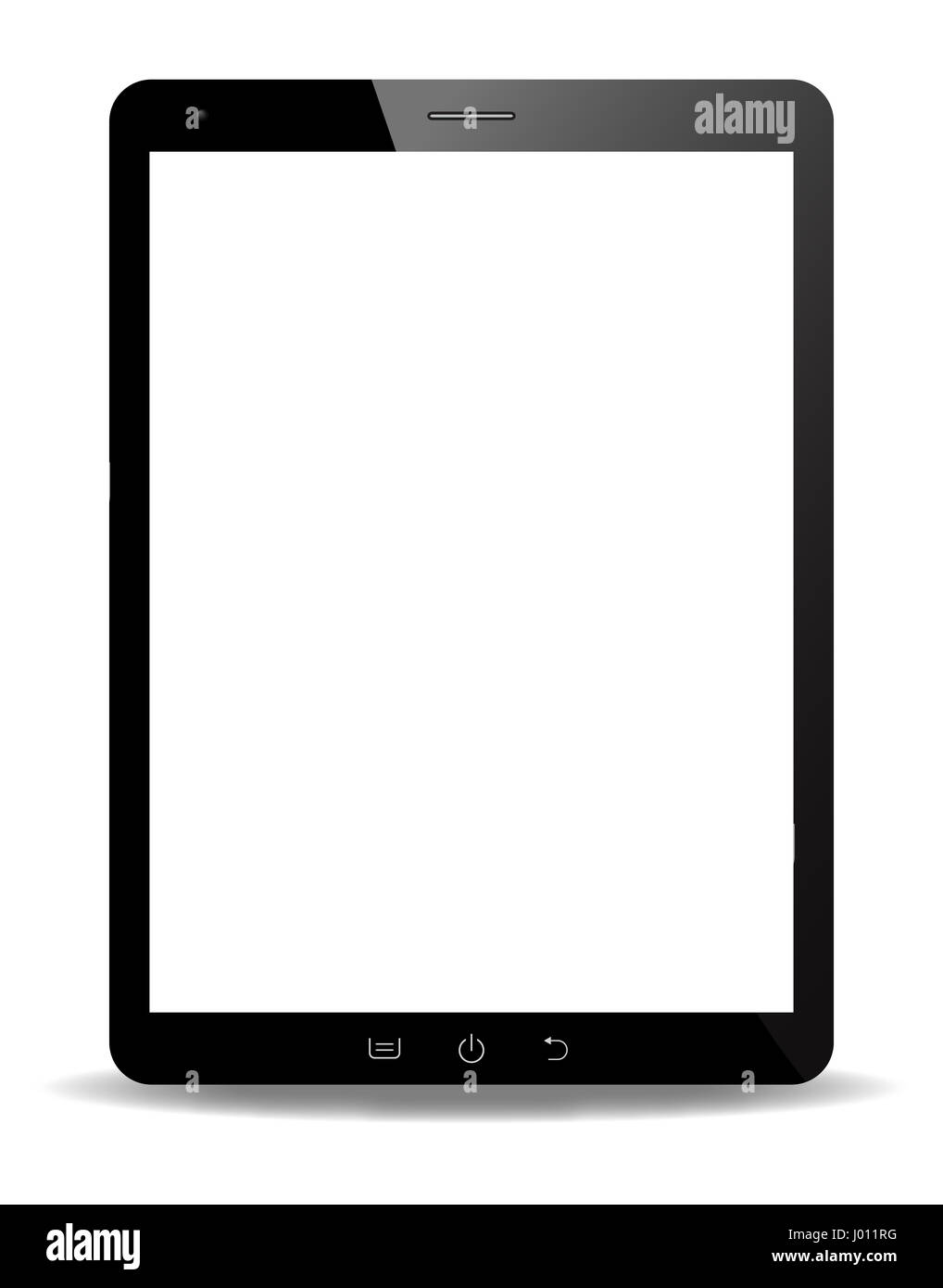 Un écran de tablette réaliste isolé sur fond blanc Banque D'Images