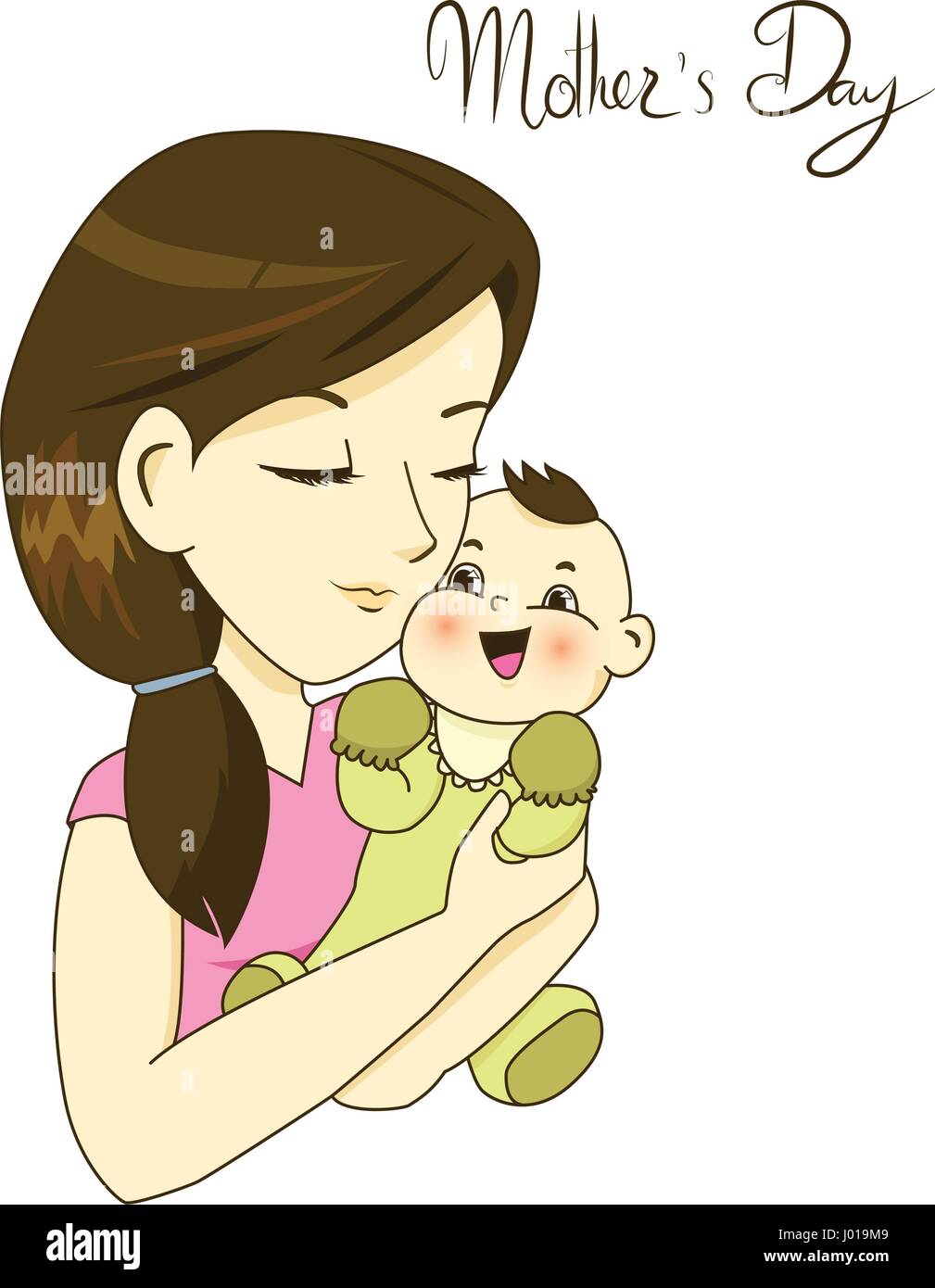 Mere Tenant Son Petit Bebe D Amour Image Vectorielle Stock Alamy