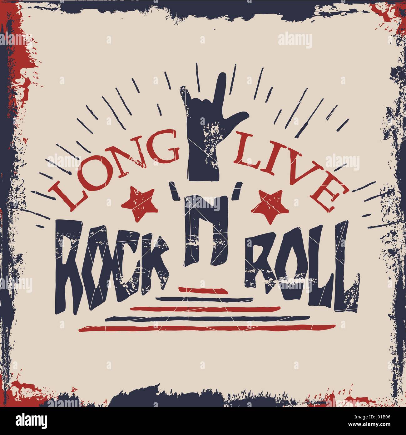 T-shirt 'Long Live Rock N Roll' - Noir - Taille L - Occasion Très Bon État