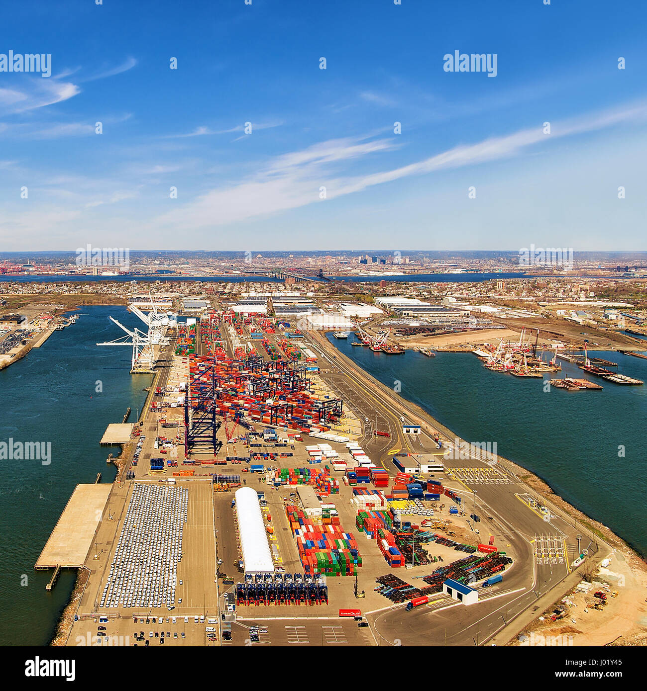 Vue aérienne à Global Container Terminal à Bayonne, NJ, USA Banque D'Images