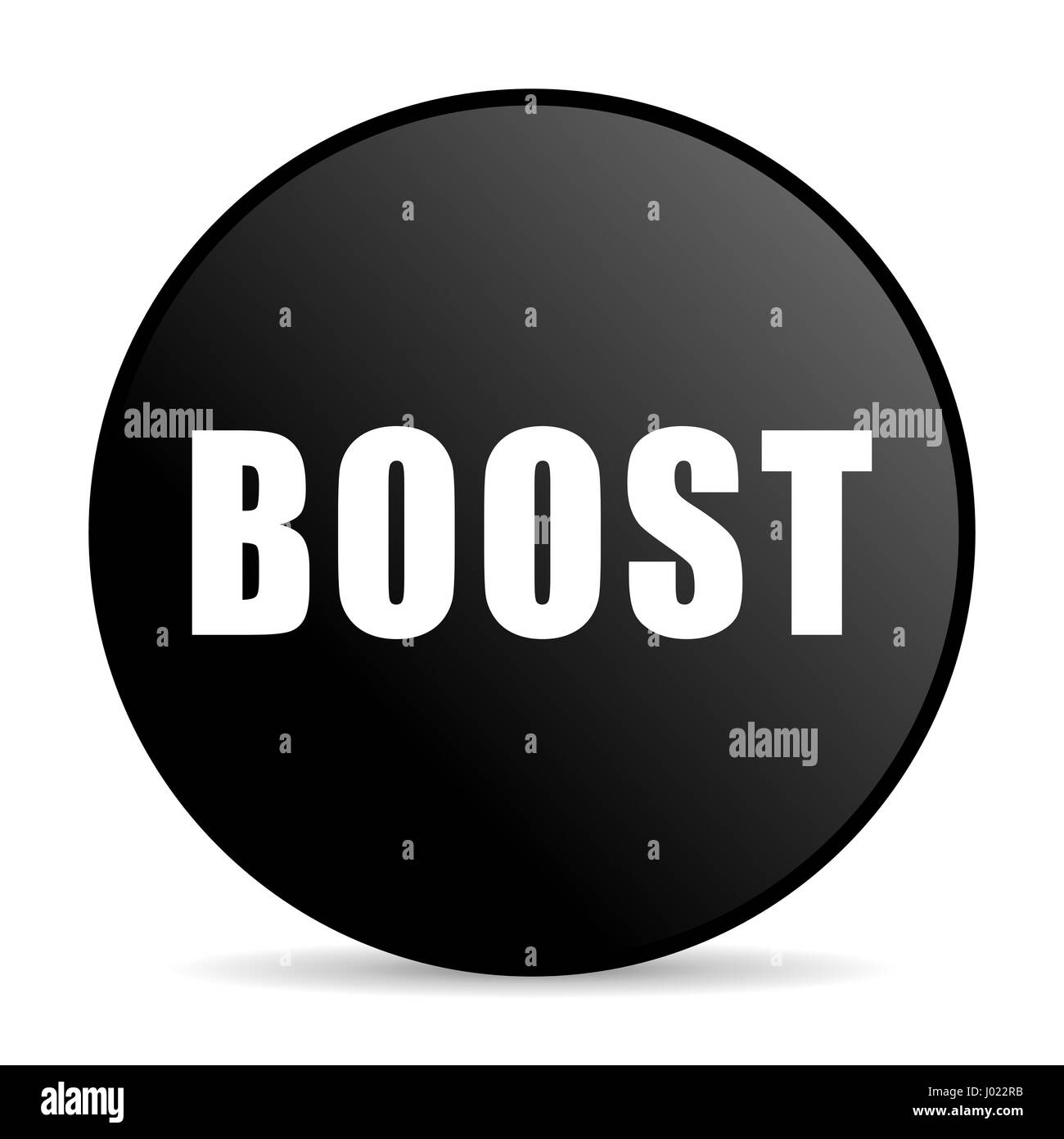 Couleur noir Boost web design internet ronde icône sur fond blanc. Banque D'Images