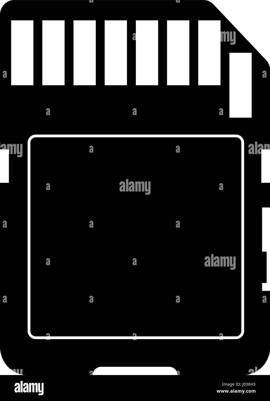 L'icône de carte SD, vecteur illustration solide, le pictogramme isolated on white Illustration de Vecteur